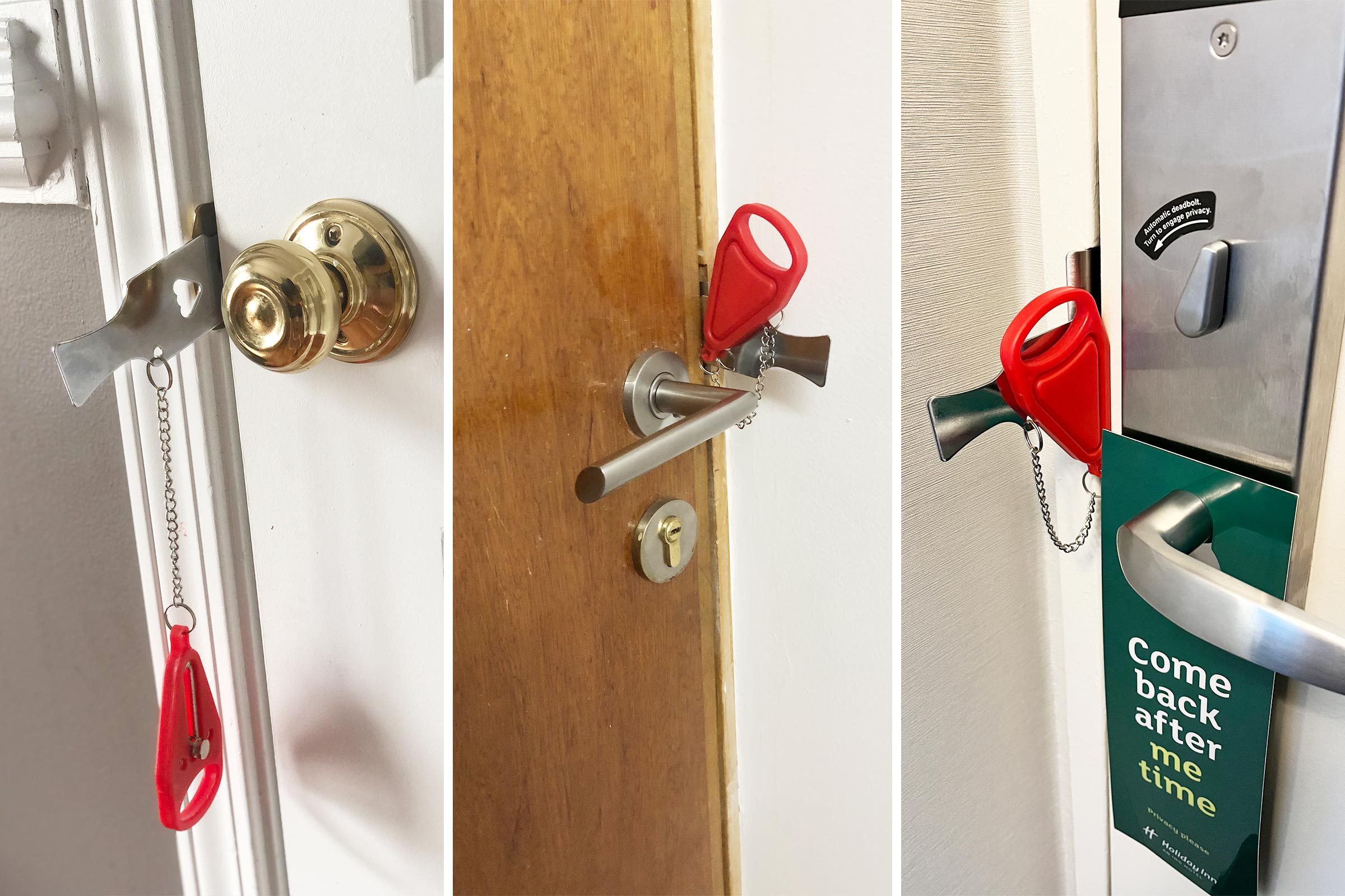 3 Different Doors With Portable Door Lock