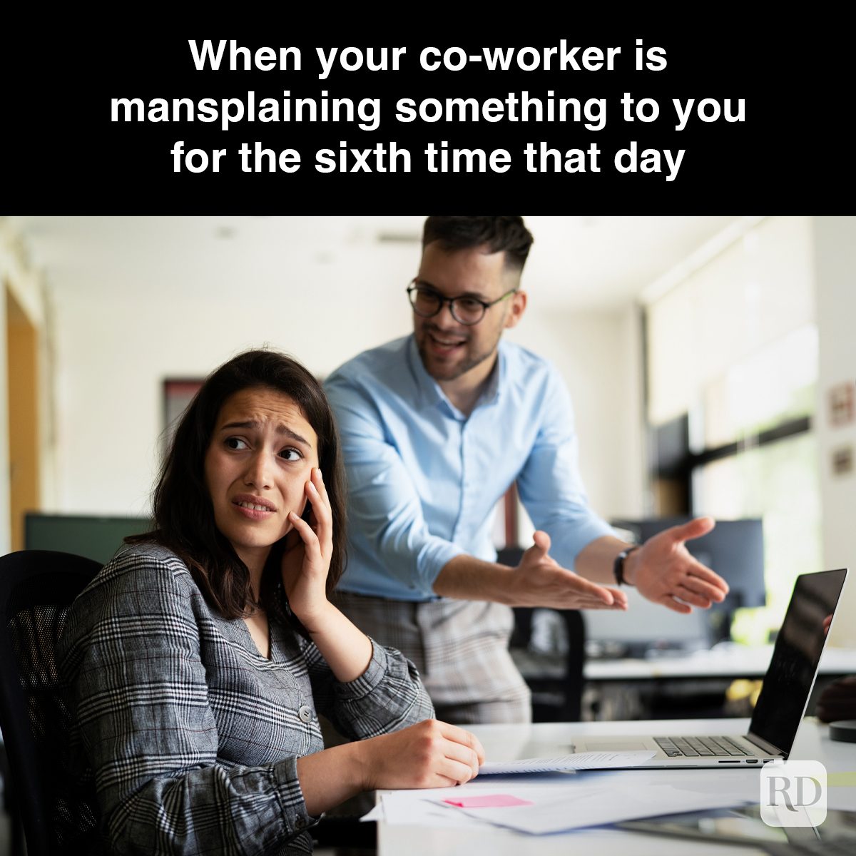 33 When Your Co Worker Is Mansplaining Something To You For The Sixth Time That Day Gettyimages 1483005593