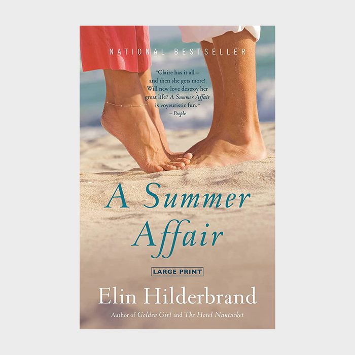 Feet touch sand, displaying intimacy on a beach. The book cover reads: 