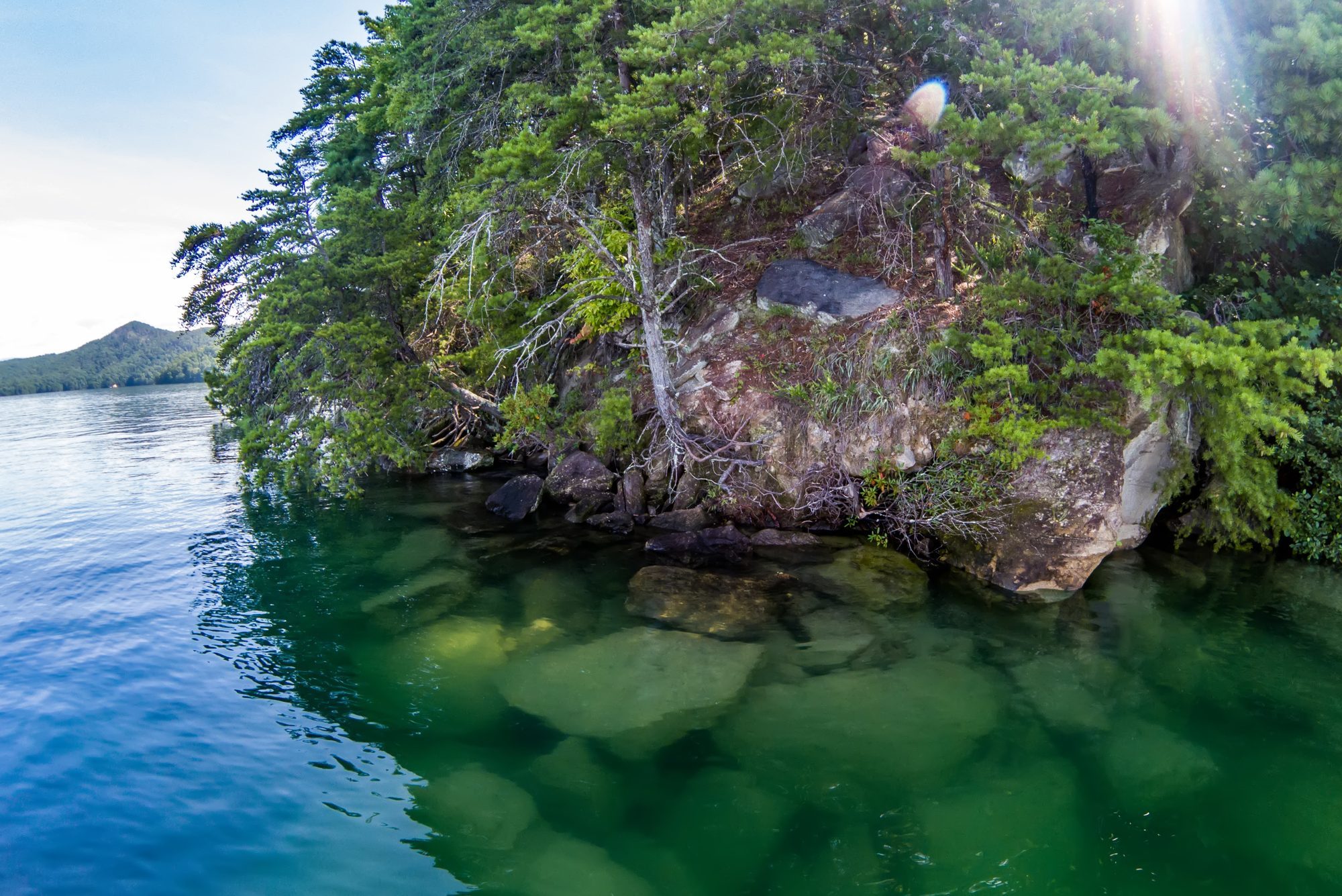 hidden gem to visit at a Beautiful clear water at lake jocassee south carolina