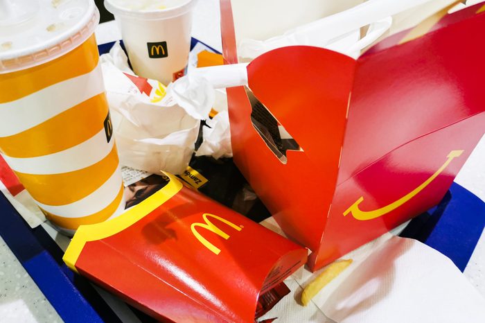 McDonalds garbage on a tray