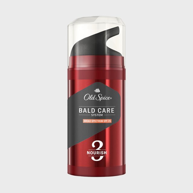 Red bottle with black pump, labeled 