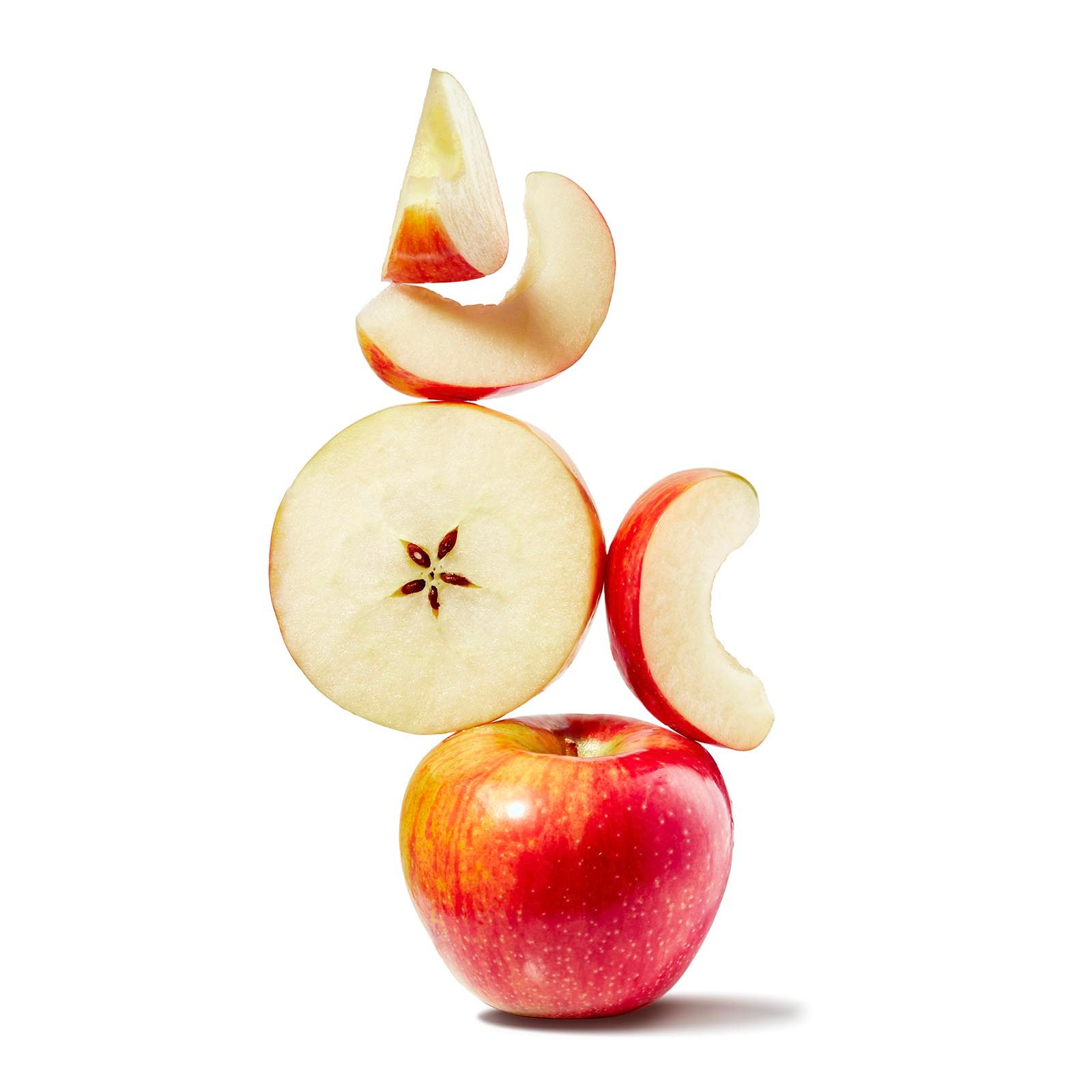 Honeycrisp apples in a stack