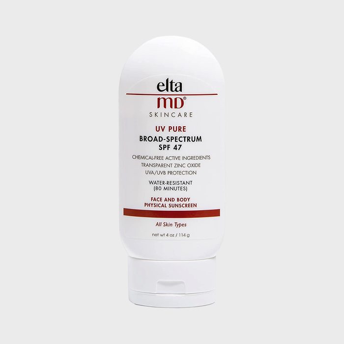 White sunscreen bottle displays 