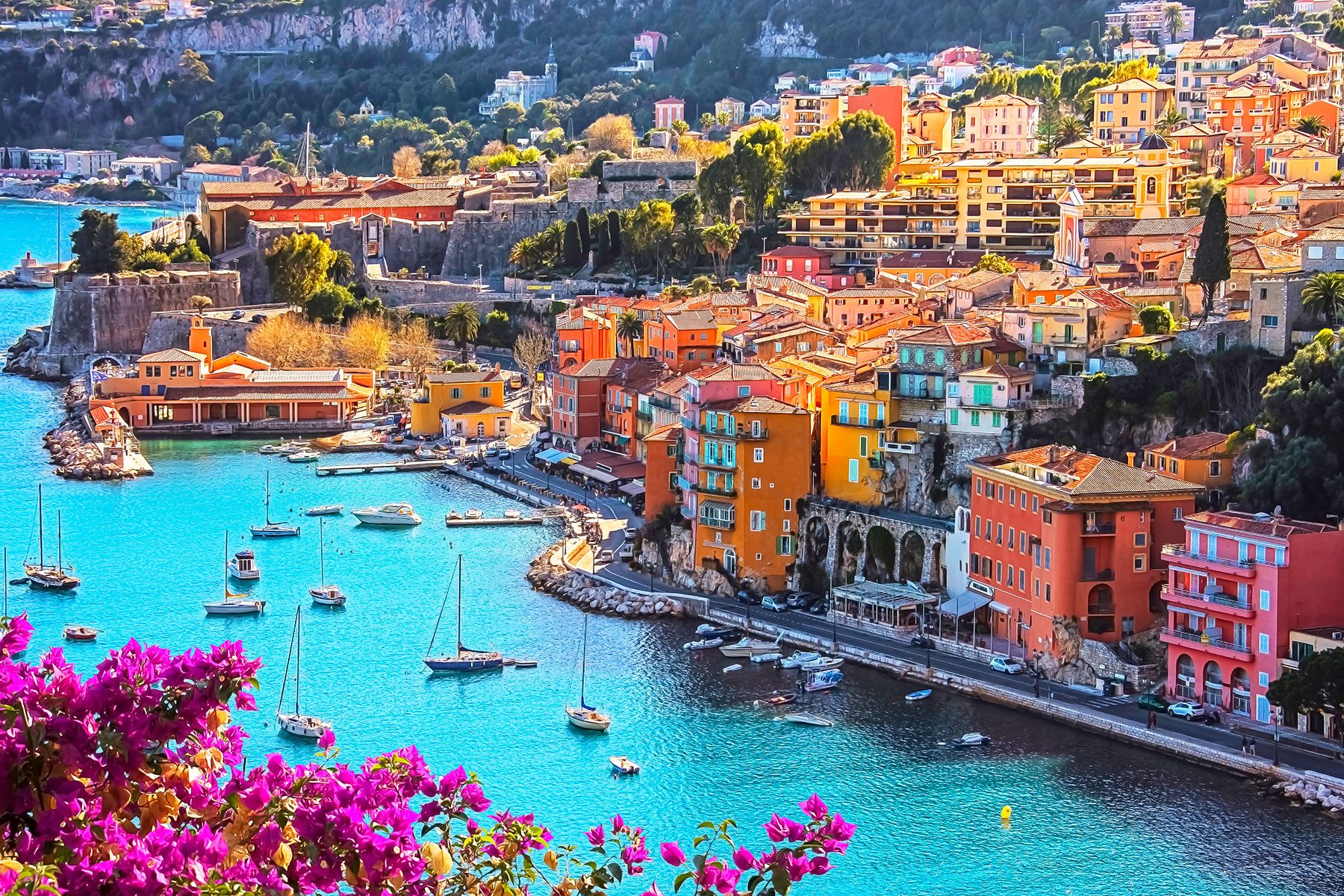 Villefranche-sur-mer on the French Riviera in summer Sur Mer Village In France