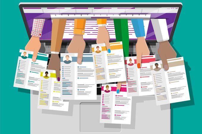 Job Resume Document Out From Laptop