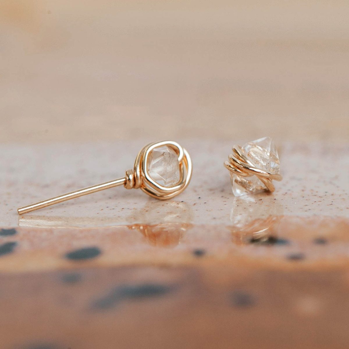 Hello Adorn Herkimer Diamond Studs