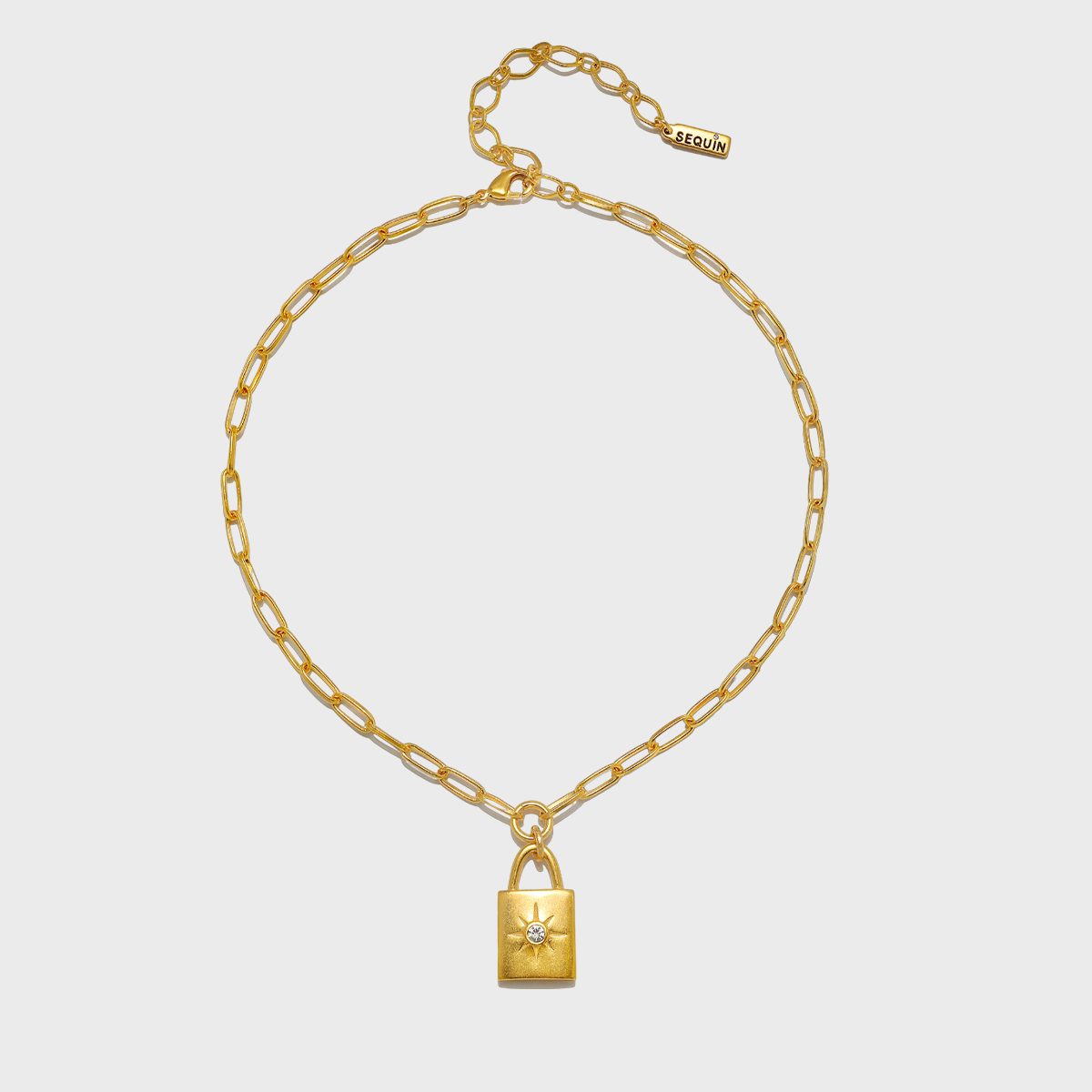 Sequin Hudson Padlock Necklace