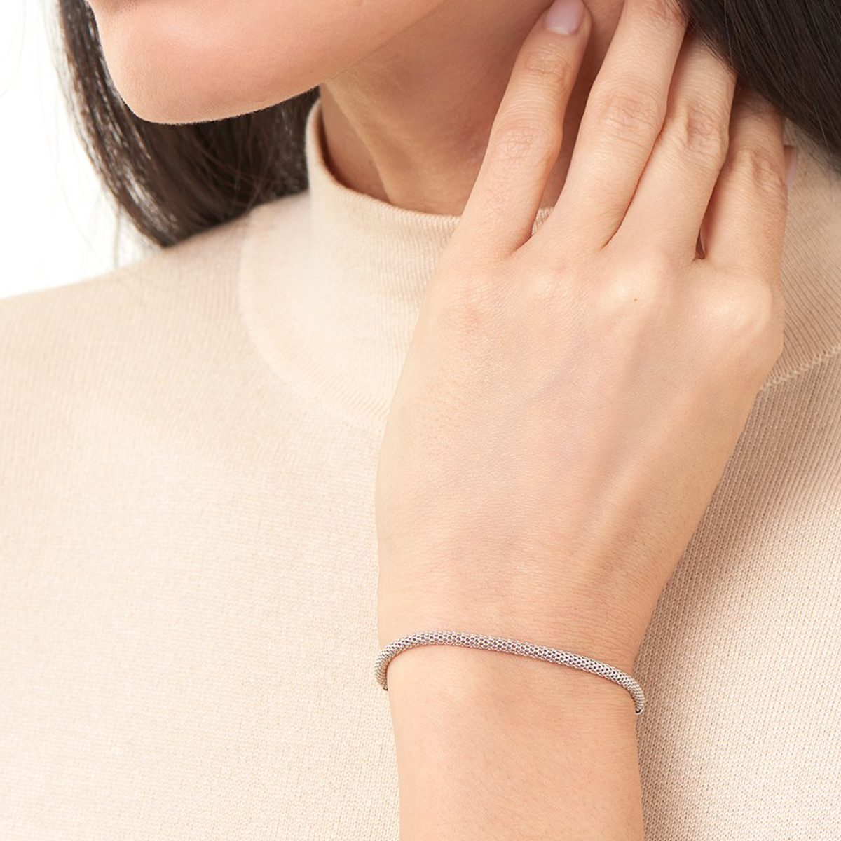 Sterling Forever Mesh Slider Bracelet