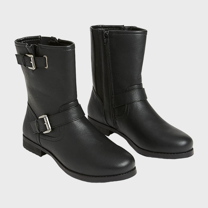 Dream Cloud Faux Leather Mid Calf Moto Boot