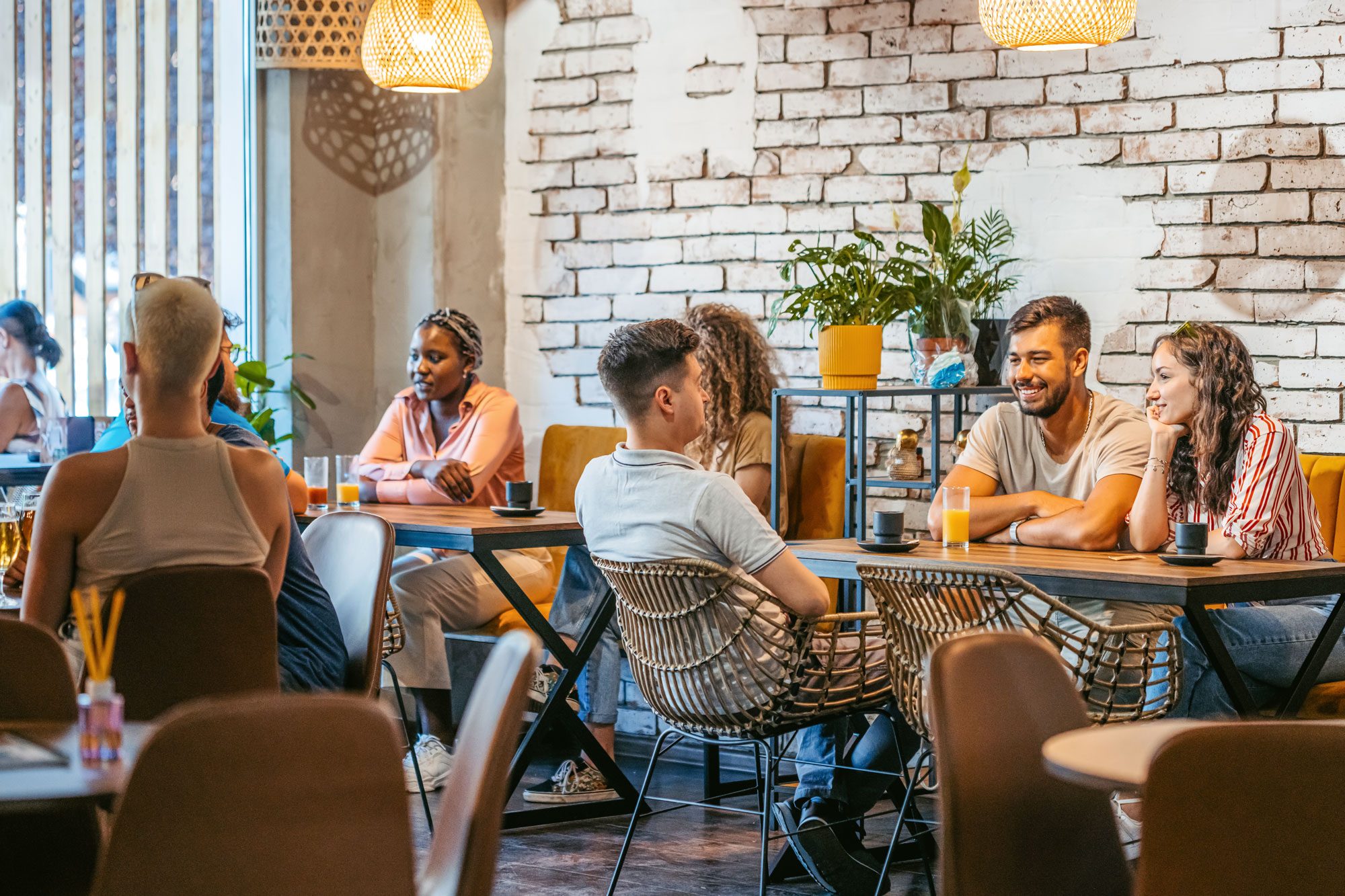 Group Of Friends Relaxing In A Café
