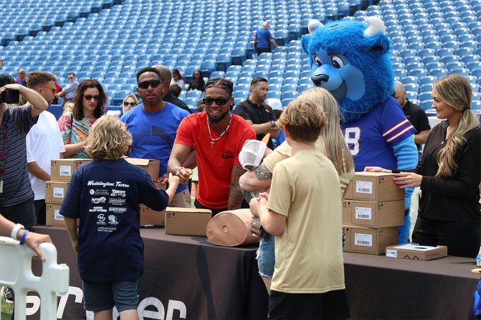 Damar Hamlin attends a CPR training event organized by his Chasing M’s Foundation.