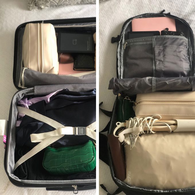 Bags opened side by side