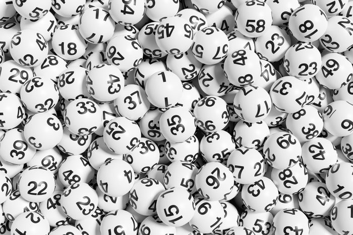 Lottery balls filling the frame