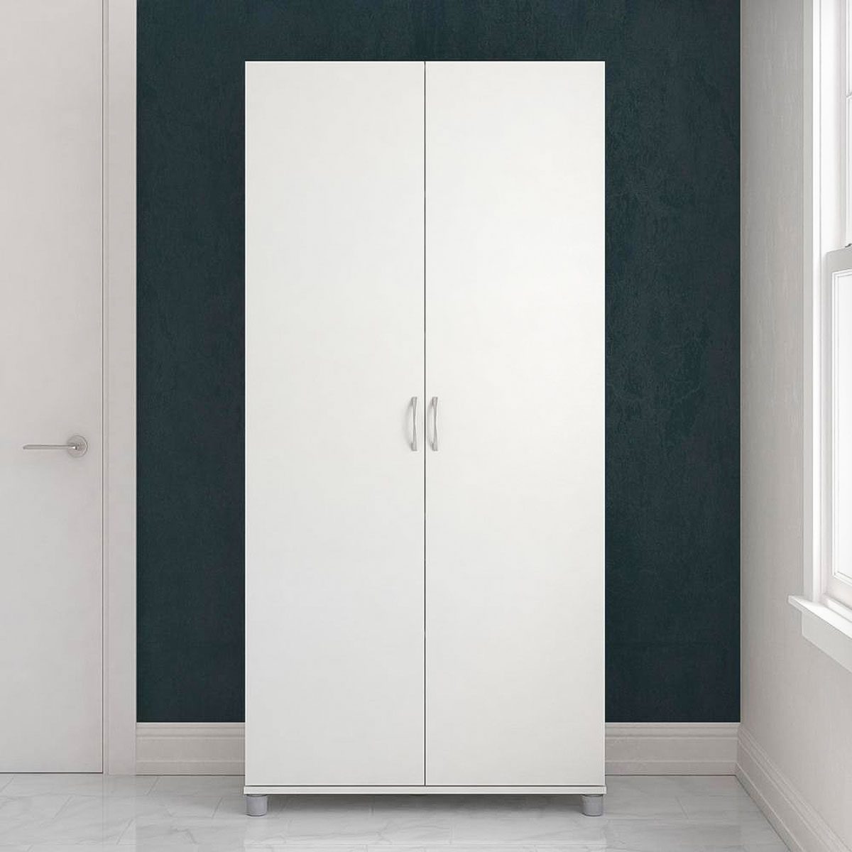 Systembuild 5 Shelves Freestanding White Cabinet