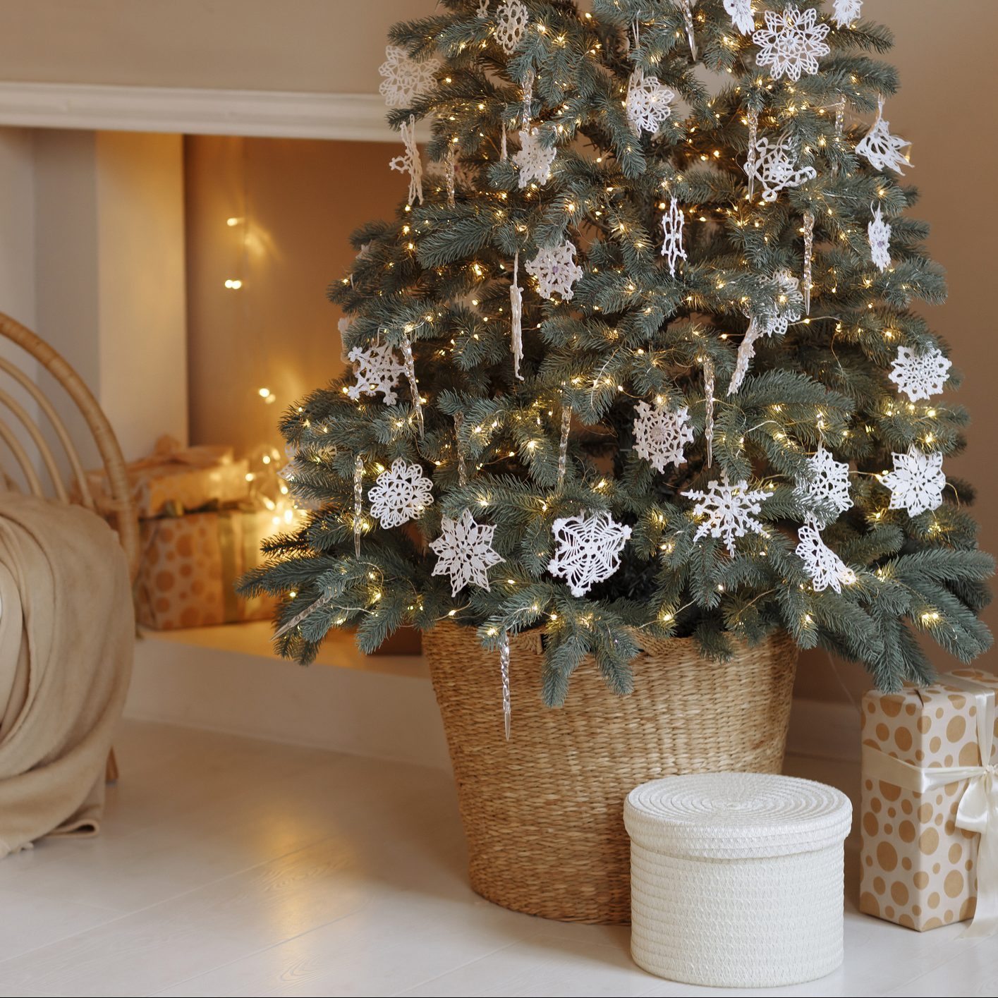 Snowflake Christmas Tree in room