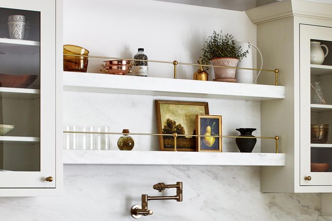 floating shelves in kitchen