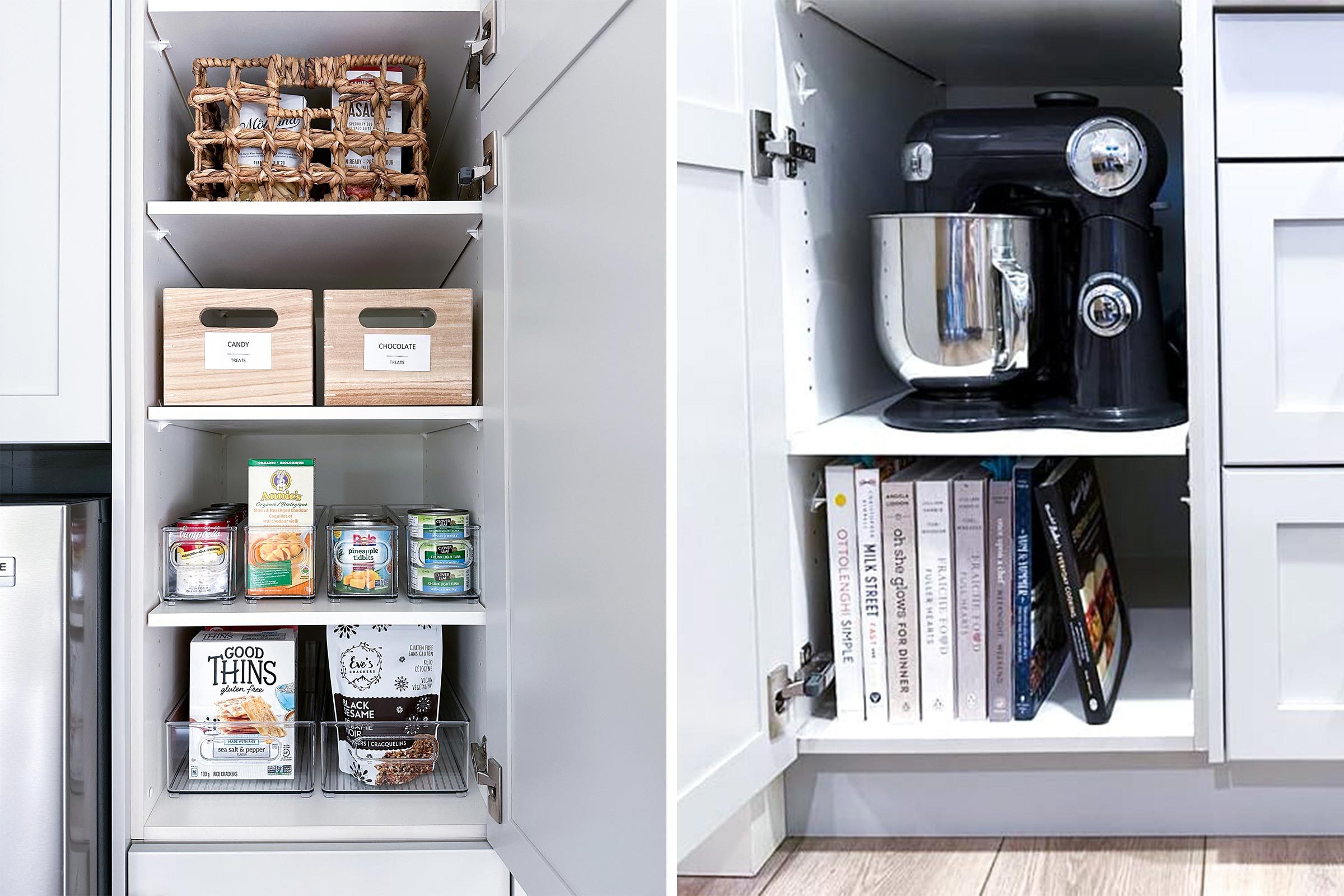 organized deep ktichen cupboards