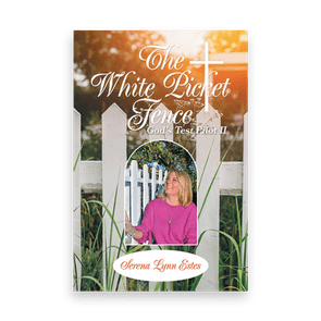 A woman stands near a white fence, her hand raised, with surrounding greenery and sunlight. Text: 