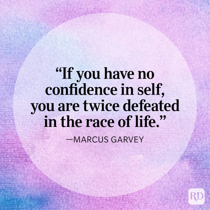 Marcus Garvey Courage Quote text on watercolor background