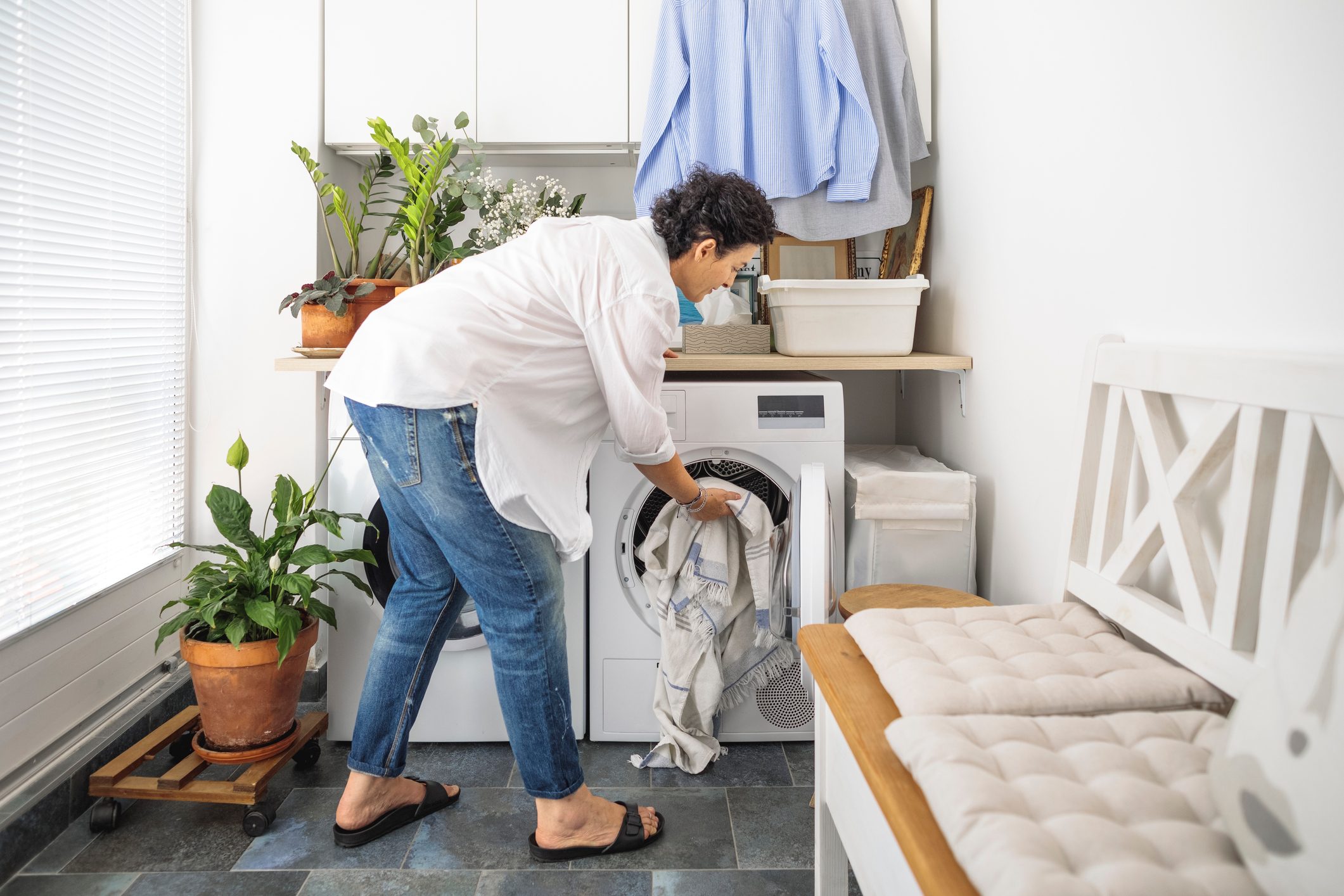 woman doing laundry