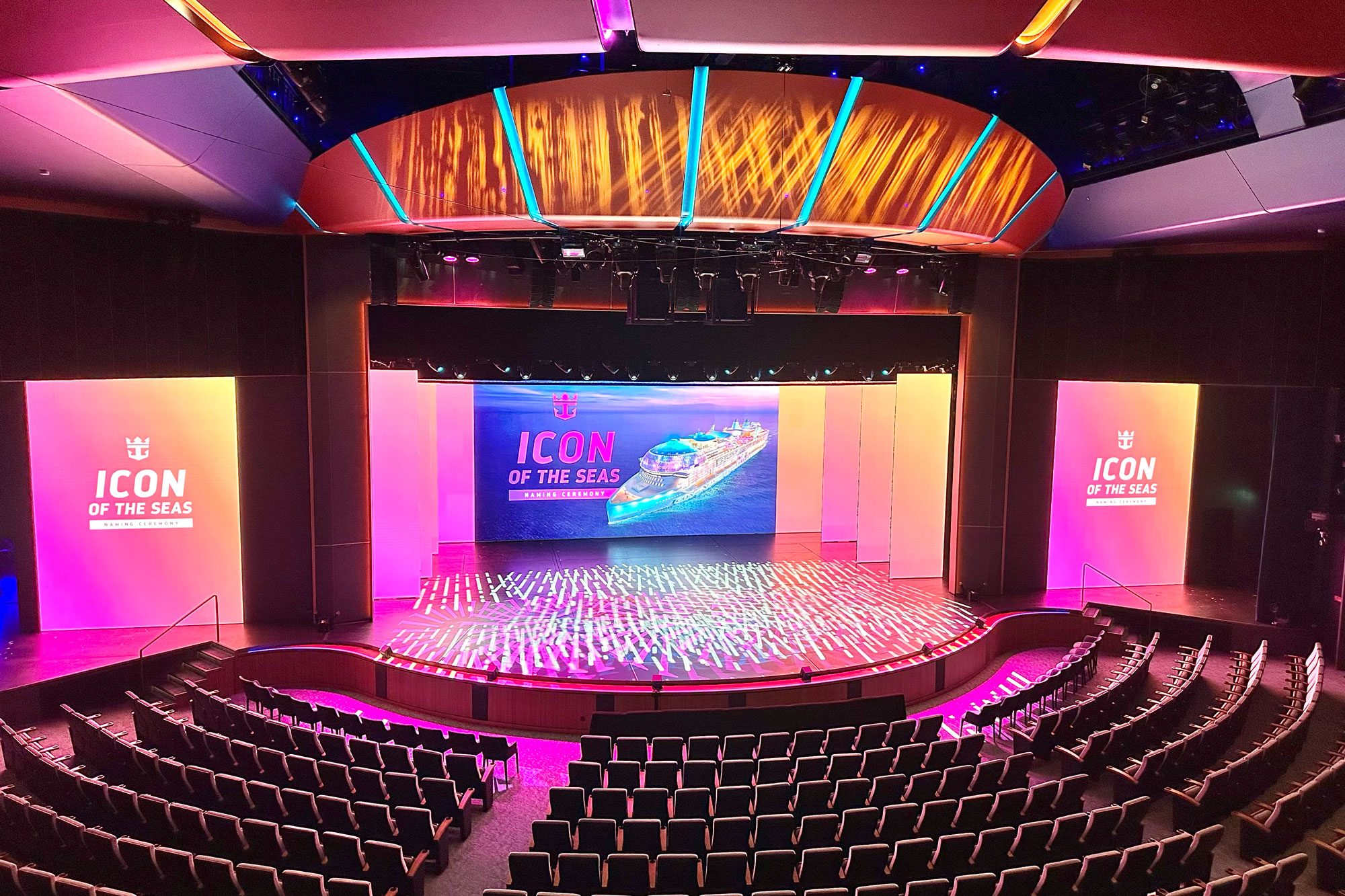 Royal Theatre of World's Biggest Cruise Ship Icon of the Seas