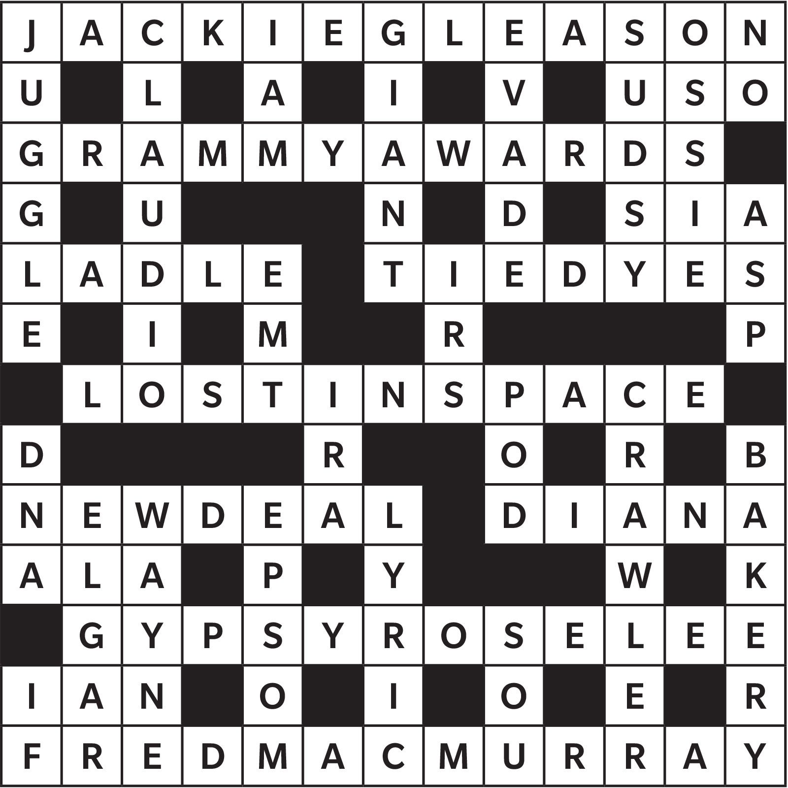 June 2022 Printable Crossword Answers