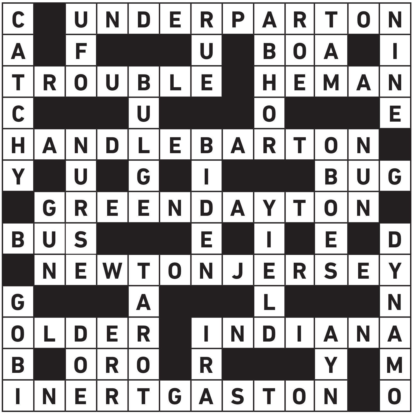May 2021 Printable Crossword Answers