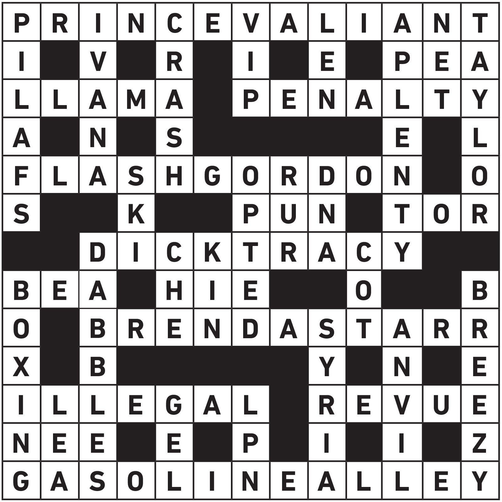 November 2020 Printable Crossword Answers