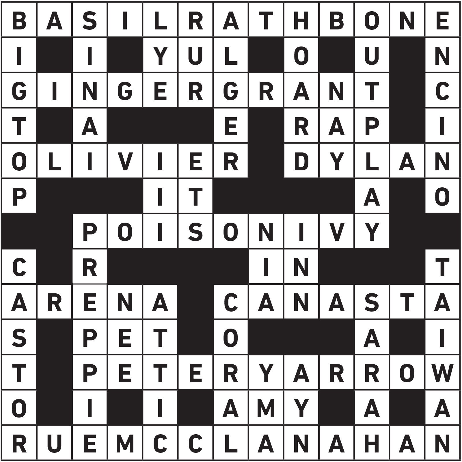 September 2022 Printable Crossword Answers