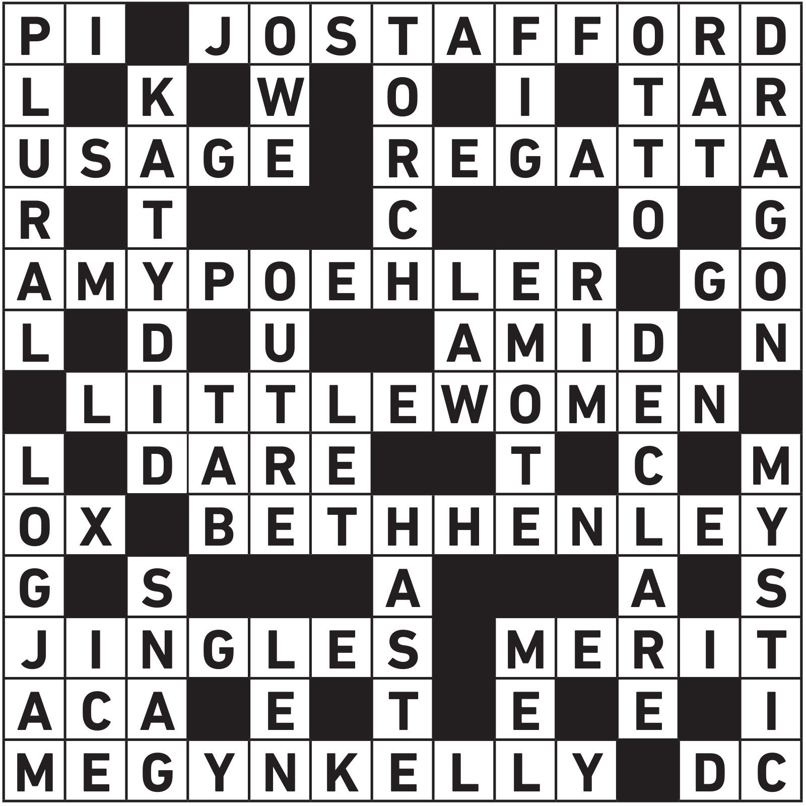 September 2023 Printable Crossword Answers