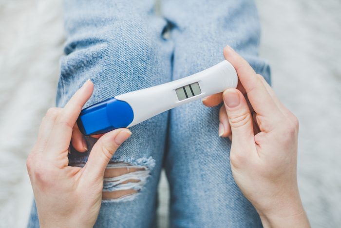 Pregnancy concept with pregnancy test
