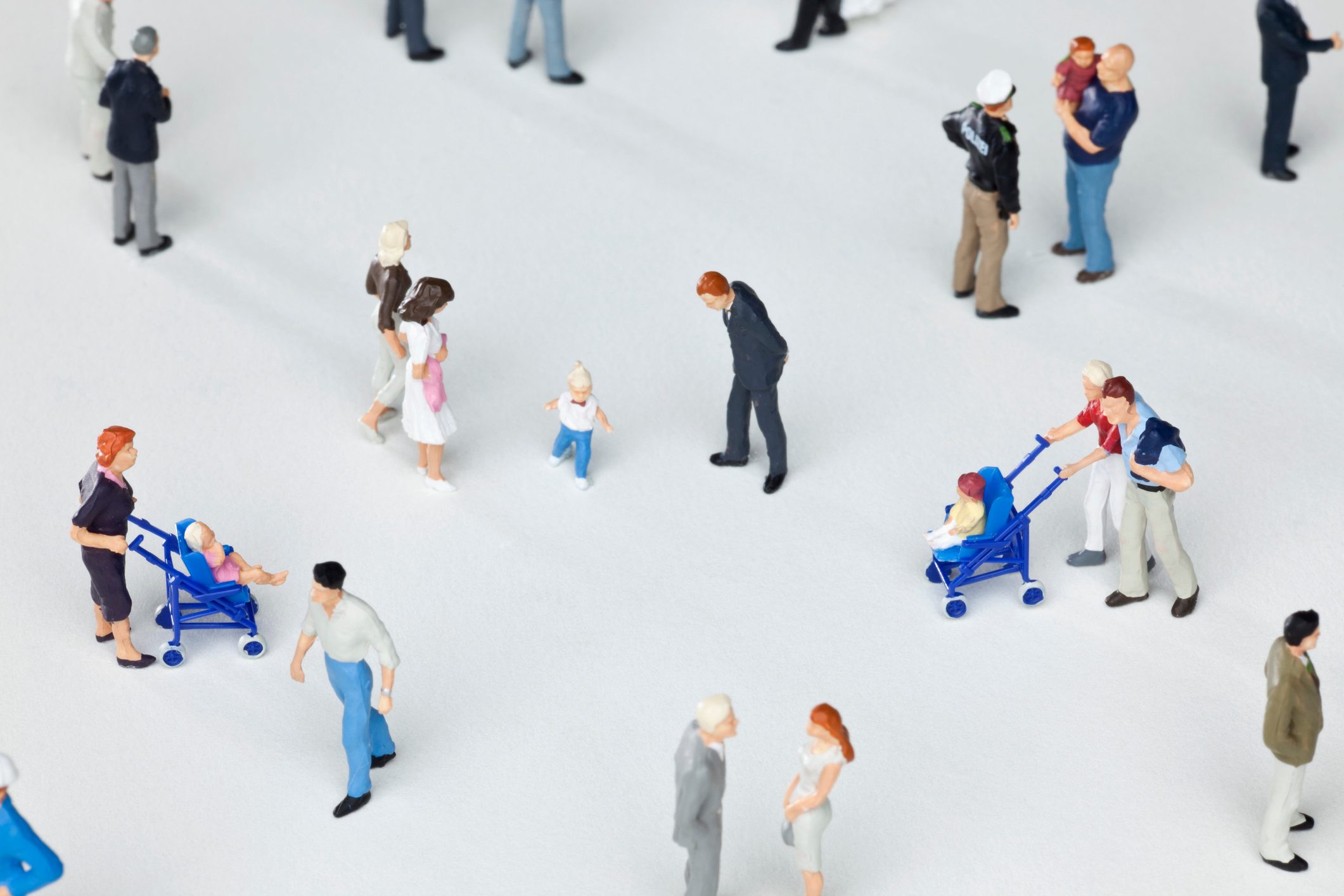 A group of miniature figurines