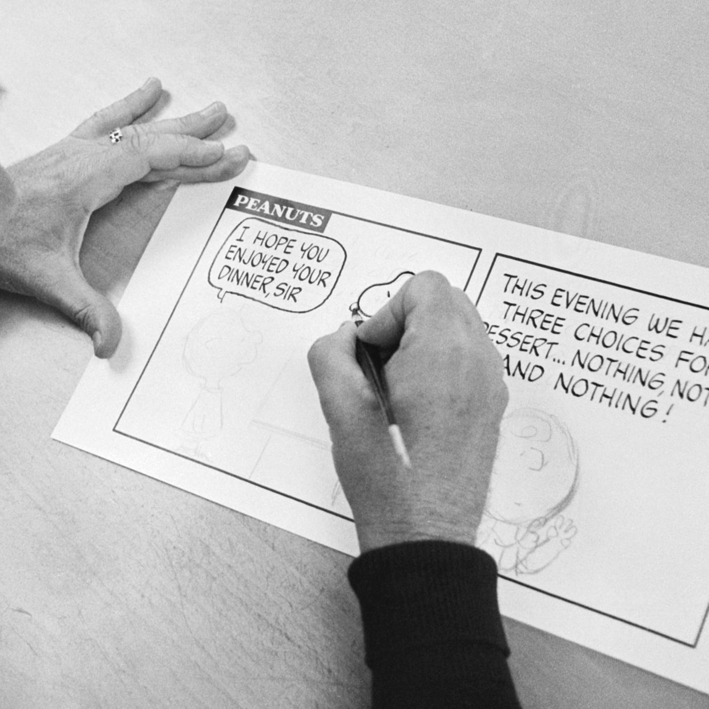 Charles Schultz Works on a Strip