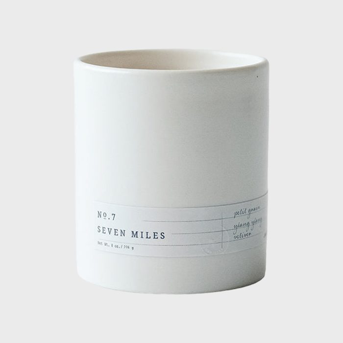 White ceramic candle with 