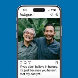 Two men smiling, one with an arm around the other, stand in front of green leaves. Text reads: 