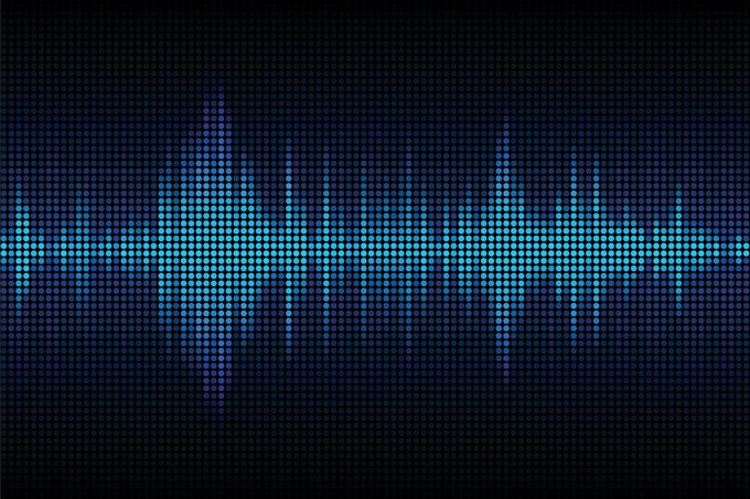 Sound waves oscillating glow light, Abstract technology background