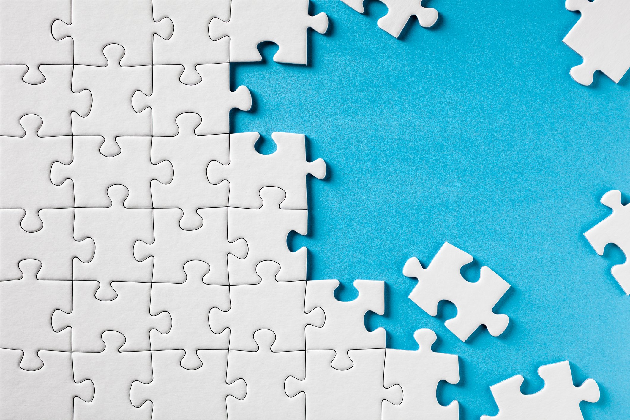 Jigsaw Puzzle on Blue