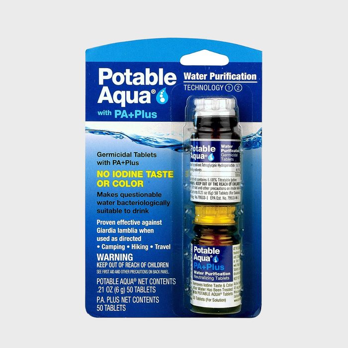 Two bottles sit packaged; labeled 