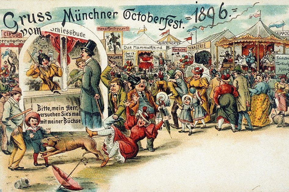MĂĽnchen: historische Postkarte vom Oktoberfest