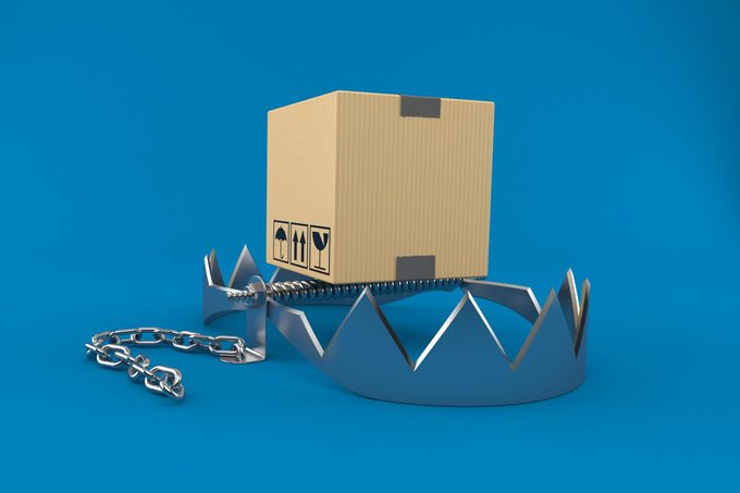 shipping box in trap
