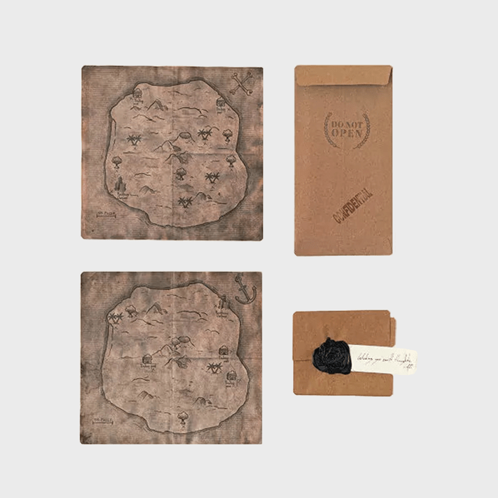 Vintage map on brown paper; surrounded by a 