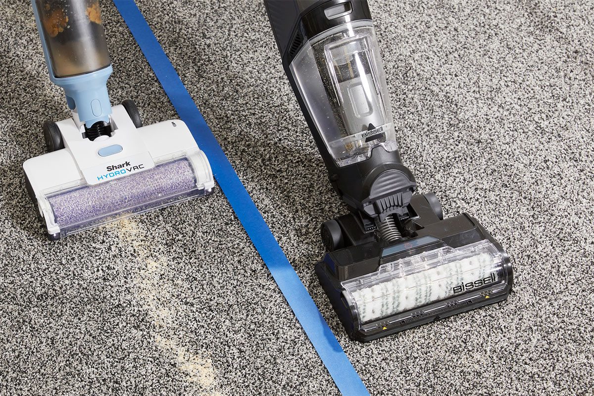 Bissell vacuum is being tested with a shark vacuum
