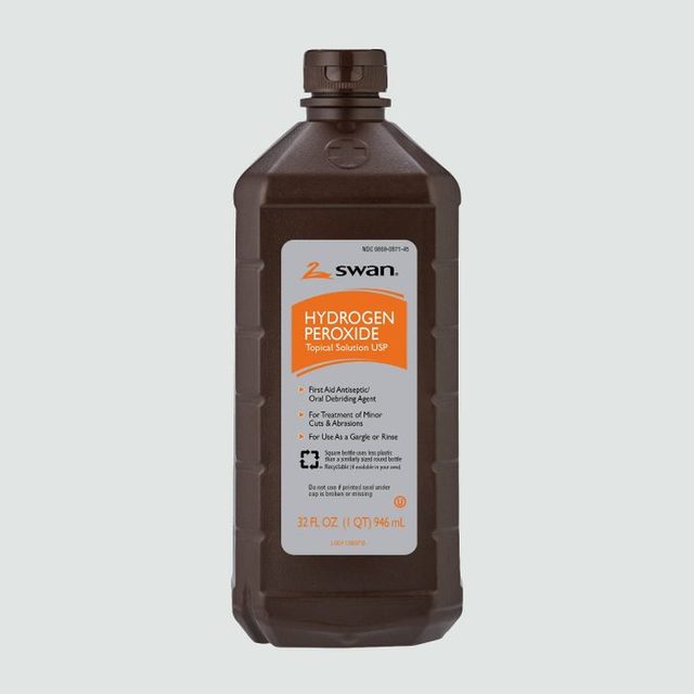 A brown bottle displays 
