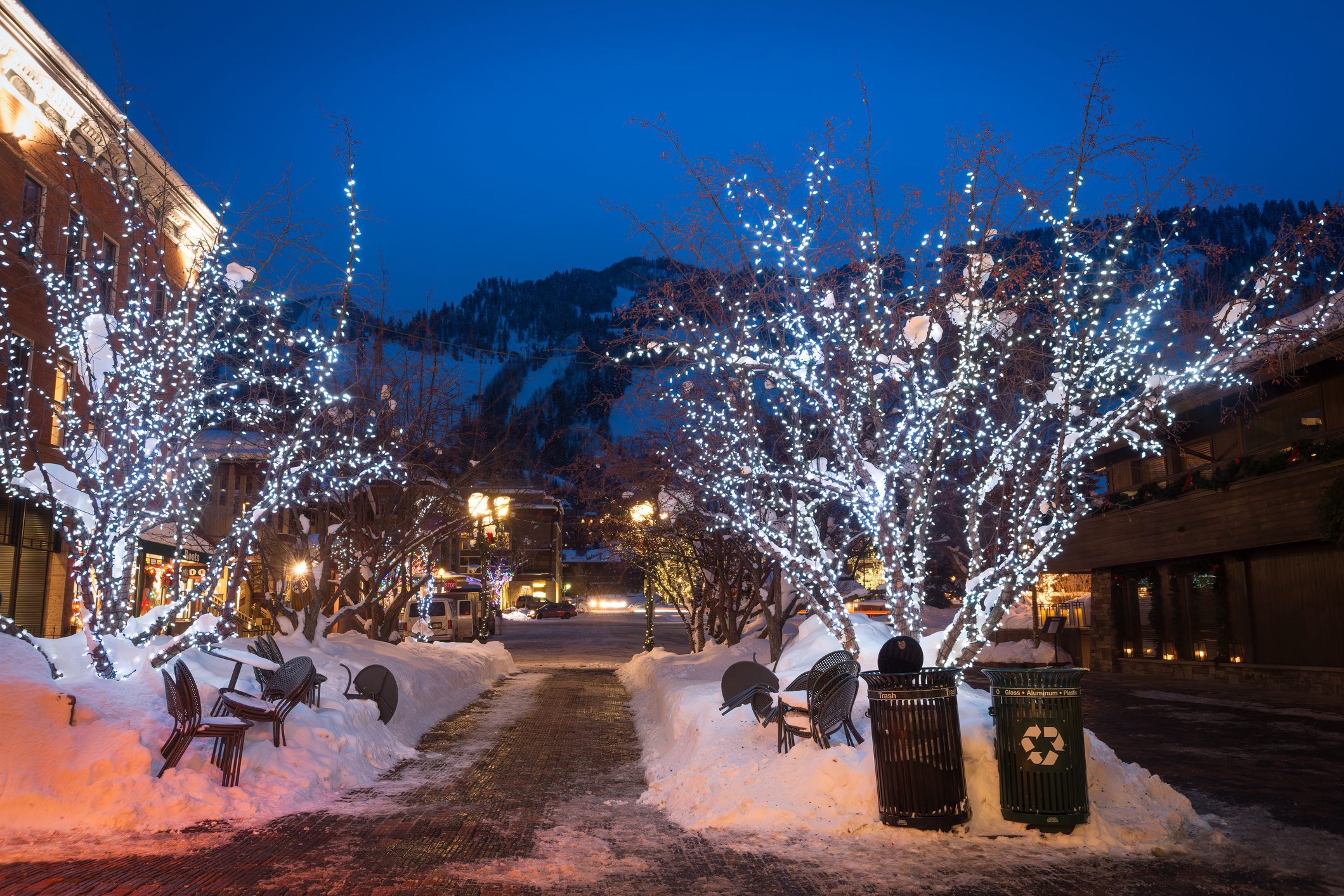 Aspen Colorado Winter night Scene