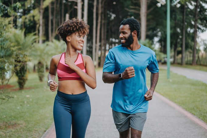 Couple running together