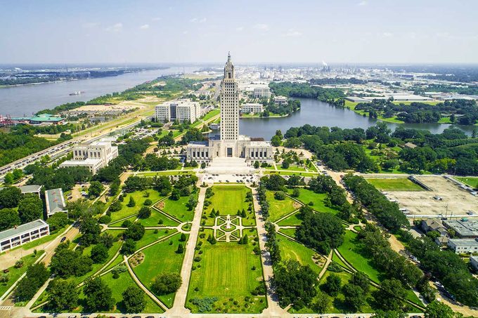 Aerial view of Baton Rouge, Louisiana.