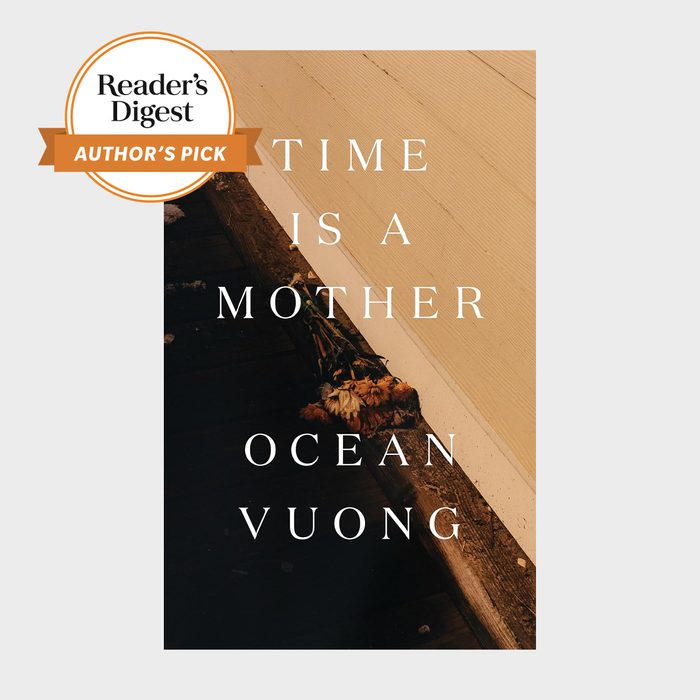 Book cover showing wilted flowers resting on a wooden ledge. Text reads: 