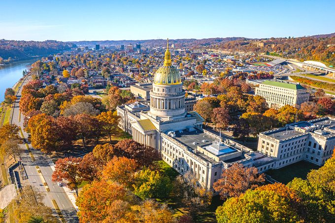 Aerial view of West Virginia.