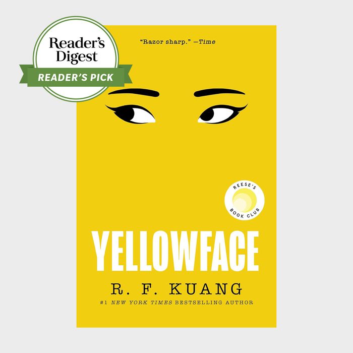 Book cover shows stylized eyes above bold text 